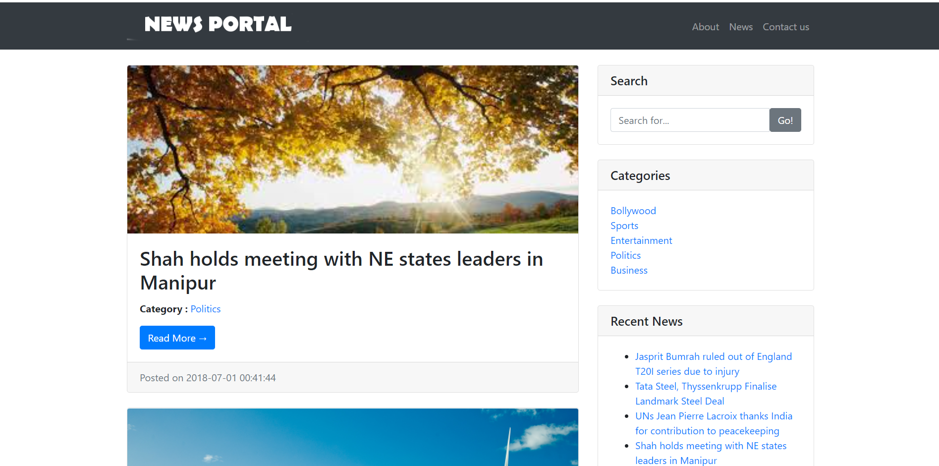 NEWS PORTAL PROJECT IN PHP